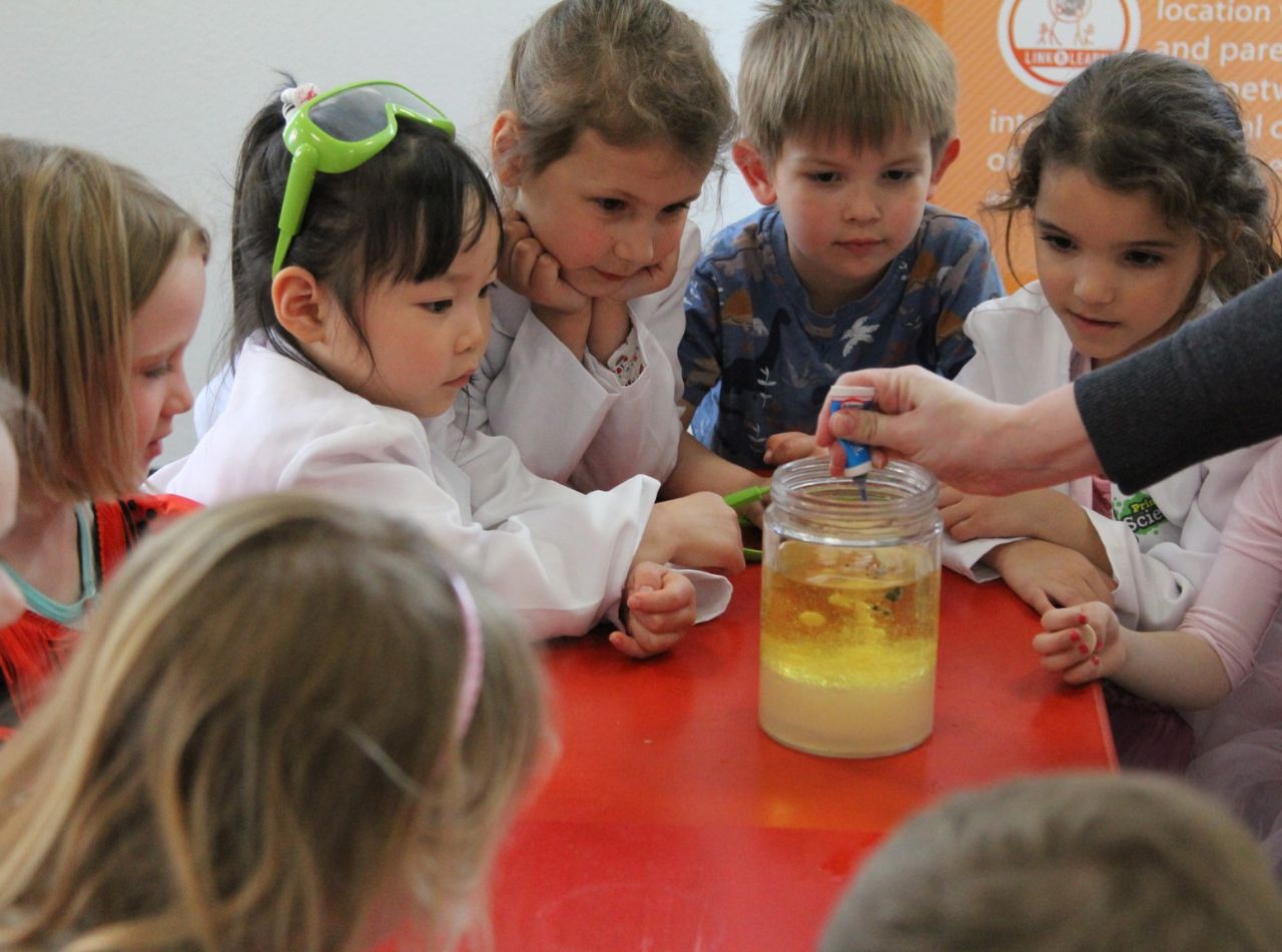 Promote science experiment birthday party at Link n Learn